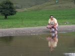 Baha Boy Nick Stealthily Fishes A Puddle