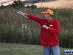 Peter Hayes with a device to teach cast timing